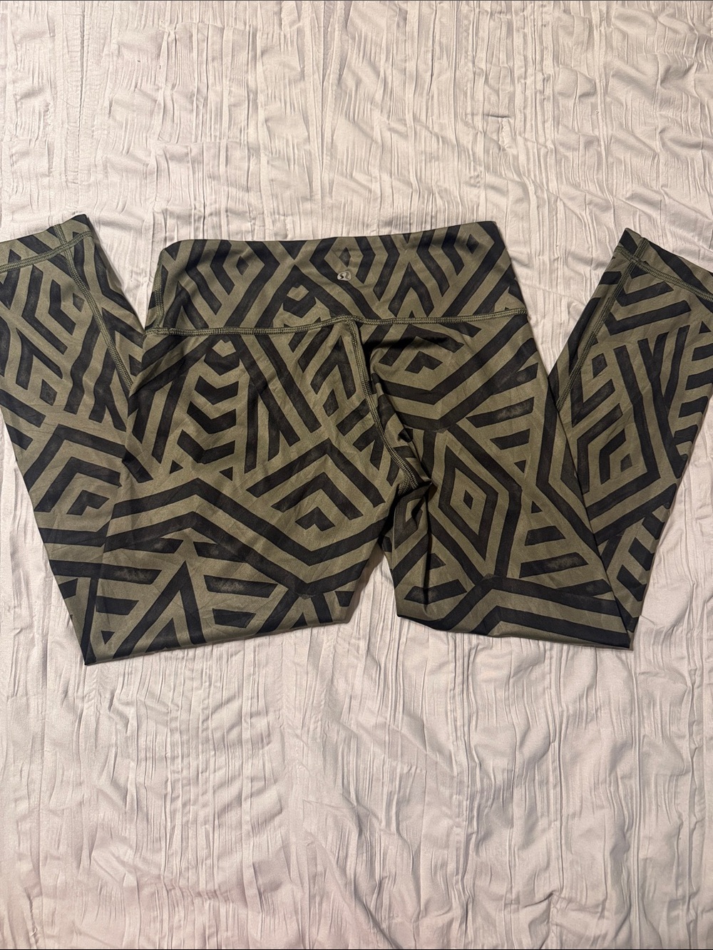 lululemon athletica Olive Green and Black Geometric leggings